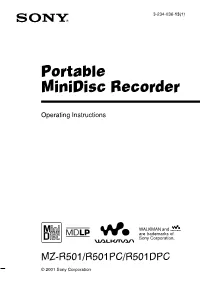 MZ-R501\3234036131MZR501UCE\01COV- MZR501UCE\00GB01COV-CED.Fm] Masterpage:Right