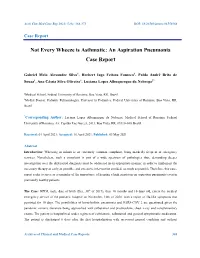 Not Every Wheeze Is Asthmatic: an Aspiration Pneumonia Case Report