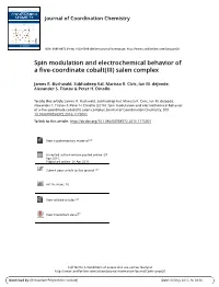 Spin Modulation and Electrochemical Behavior of a Five-Coordinate Cobalt(III) Salen Complex