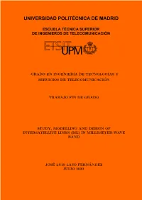 Study, Modelling and Design of Intersatellite Links (Isl) in Millimeter-Wave Band