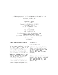 A Bibliography of Publications in ACM SIGPLAN Notices, 1990–1999