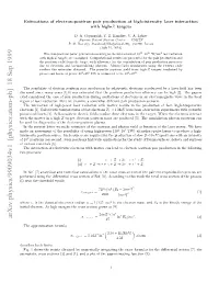 Arxiv:Physics/9909034V1 [Physics.Atom-Ph] 18 Sep 1999 Where Lcrn 3.Rltvsi Eprtrso Atelectrons Fast P of Pair Temperatures Relativistic Diﬀerent Somewhat [3]