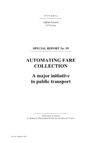 AUTOMATING FARE COLLECTION a Major Initiative in Public Transport
