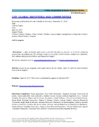 Cfp: Global Identities and Communities