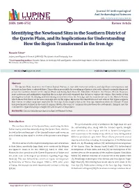 Identifying the Newfound Sites in the Southern District of the Qazvin Plain, and Its Implications for Understanding How the Region Transformed in the Iron Age