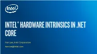 Intel Hardware Intrinsics in .NET Core