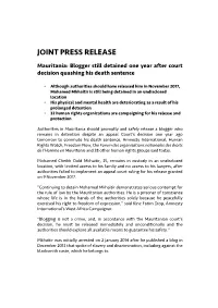 Joint Press Release