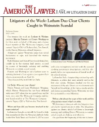 Litigators of the Week: Latham Duo Clear Clients Caught in Weinstein Scandal