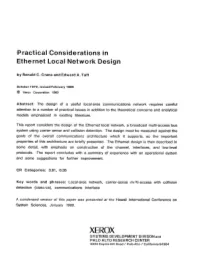 Practical Considerations in Ethernet Local Network Design by Ronaldc
