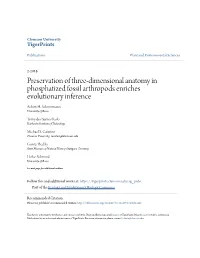 Preservation of Three-Dimensional Anatomy in Phosphatized Fossil Arthropods Enriches Evolutionary Inference Achim H