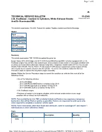 TECHNICAL SERVICE BULLETIN 2.0L Ecoboost