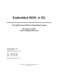 DOS 6-XL Reference