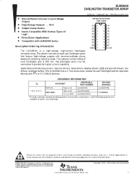 ULN2803A Is a High-Voltage, High-Current Darlington Transistor Array