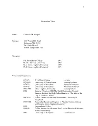 Curriculum Vitae Name: Gabrielle M. Spiegel Address