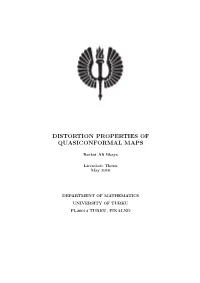 Distortion Properties of Quasiconformal Maps