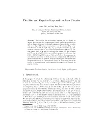 The Size and Depth of Layered Boolean Circuits