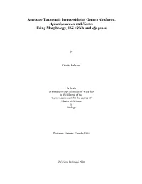 Assessing Taxonomic Issues with the Genera Anabaena, Aphanizomenon and Nostoc Using Morphology, 16S Rrna and Efp Genes