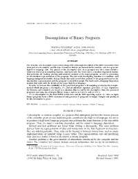 Decompilation of Binary Programs