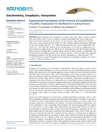 Experimental Investigation of the Pressure of Crystallization of Ca(OH)2: Implications for the Reactive Cracking Process