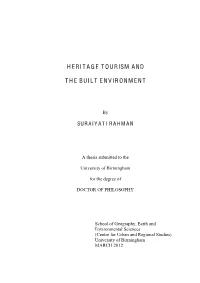 Heritage Tourism and the Built Environment