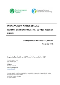 INVASIVE NON-NATIVE SPECIES REPORT and CONTROL STRATEGY for Riparian Plants