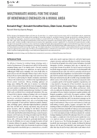 Multivariate Model for the Usage of Renewable Energies in a Rural Area