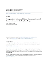 Pennsylvanian to Cretaceous Folds and Thrusts in South-Central Nevada: Evidence from the Timpahute Range