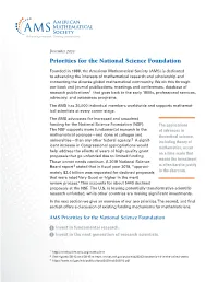 Priorities for the National Science Foundation
