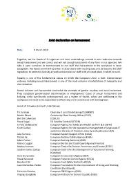 To Read the Joint Declaration on Harassment
