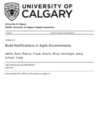 Build Notifications in Agile Environments