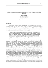 Climate Change, Forest Conservation and Science: a Case Study of New Zealand, 1860S-19201
