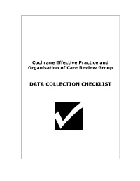 (EPOC) Data Collection Checklist