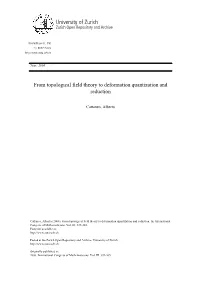 From Topological Field Theory to Deformation Quantization and Reduction