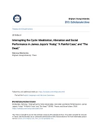 Idealization, Alienation and Social Performance in James Joyce's "Araby," "A Painful Case," and "The Dead."