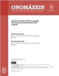 (Indirect) Request in Natural Language Processing
