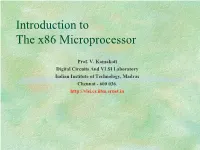 Introduction to the X86 Microprocessor