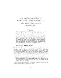 Logic and Artificial Intelligence