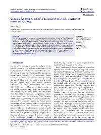 Mapping the Third Republic: a Geographic Information System of France (1870–1940)