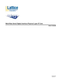 Multi-Rate Serial Digital Interface Physical Layer User&#X2019