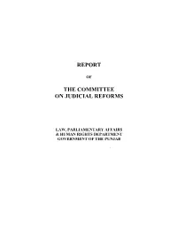 Report on Judicial Reforms