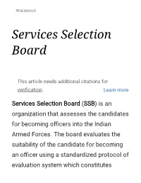 Services Selection Board