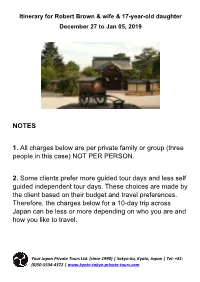 10 Day Itinerary Mixed Guided and Self Guided