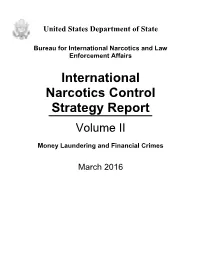 2016 International Narcotics Control Strategy Report