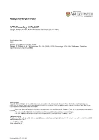 Aberystwyth University CPR Chronology 1974-2005