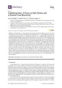 Cephalosporins: a Focus on Side Chains and -Lactam Cross-Reactivity