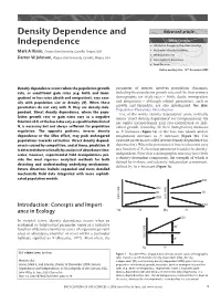 "Density Dependence and Independence"