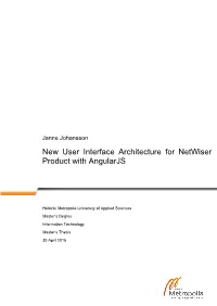 New User Interface Architecture for Netwiser Product with Angularjs