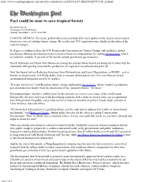Pact Could Be Near to Save Tropical Forests