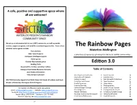 The Rainbow Pages Activities and Programs Include: Trans Services Waterloo-Wellington