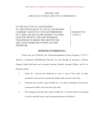 Before the Arkansas Public Service Commission in The